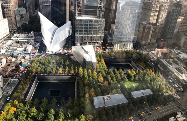 Vue aérienne de Ground Zero à New York City