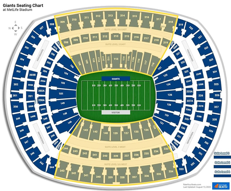 Plan du stade des New York Giants