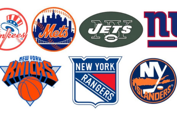 Les logos des différentes équipes de sport de New York