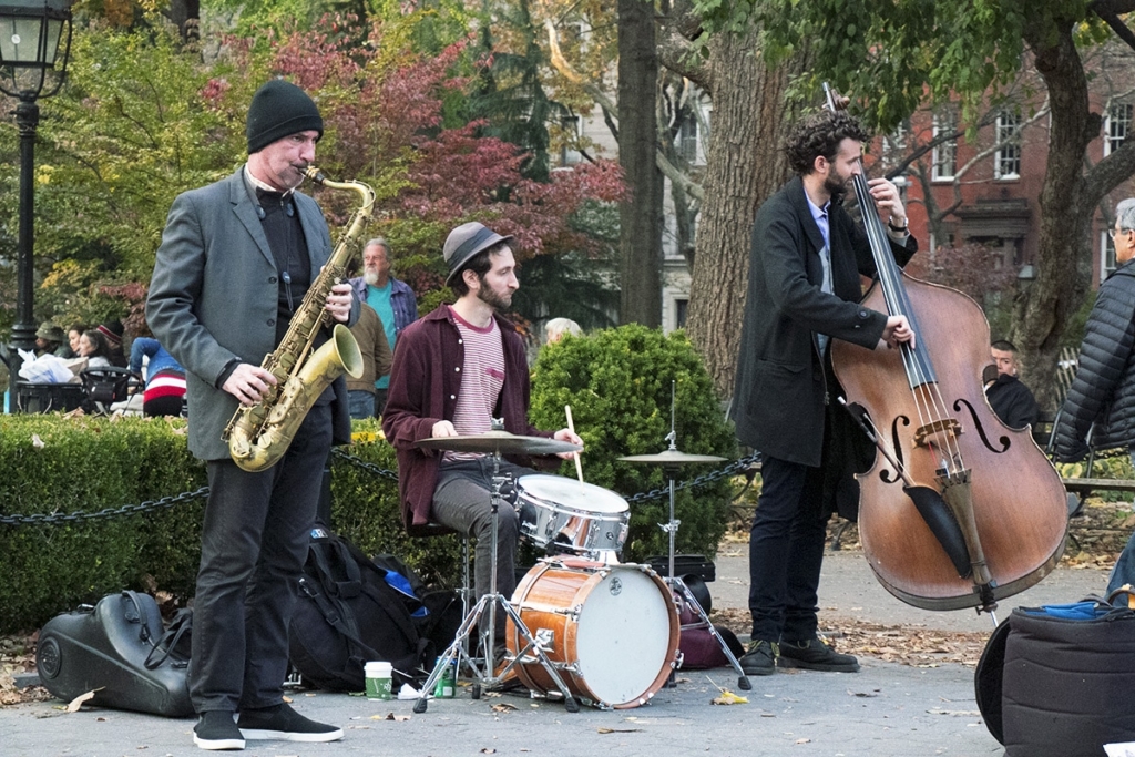 Les musiciens de Washington Square Park