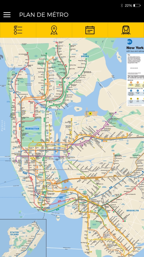 plan de métro nyc application