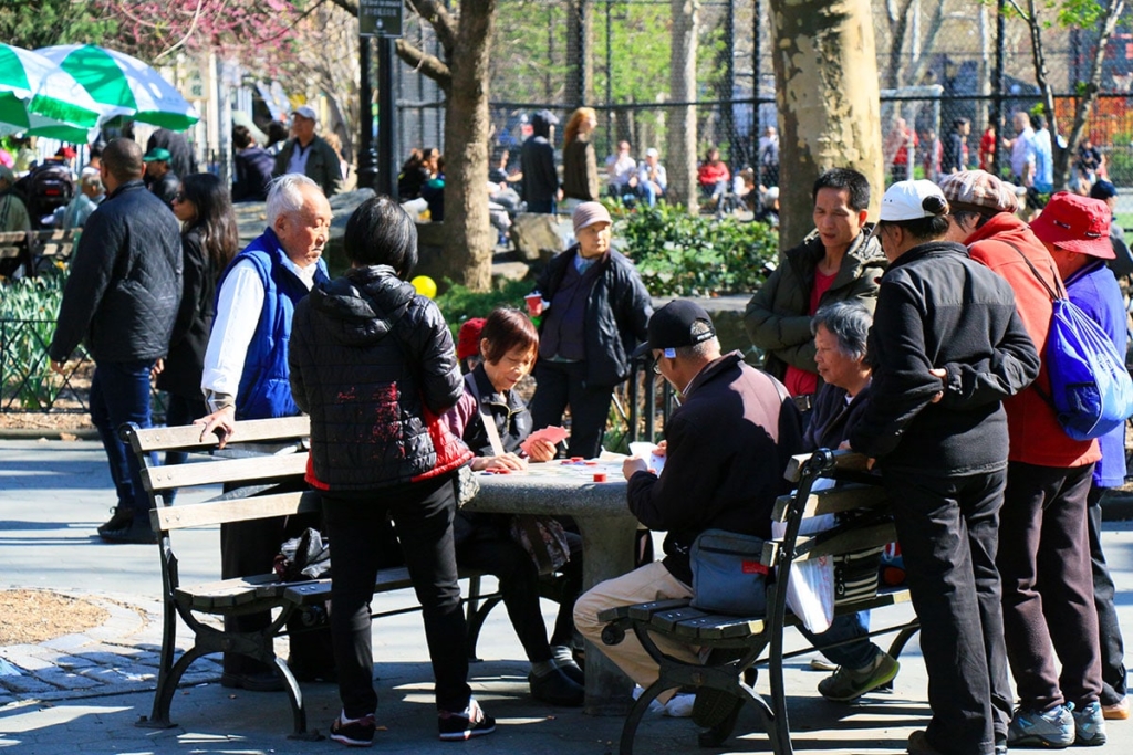 Columbus Park à Chinatown à New York