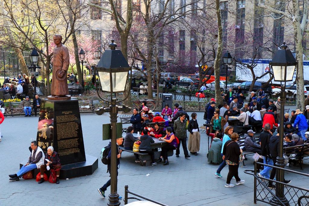 Columbus Park à Chinatown à New York