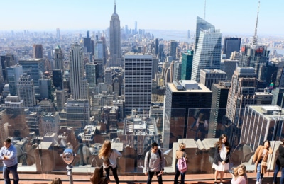 Vue l'Empire State Building depuis le Top of the Rock à New York