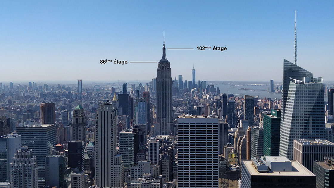 Diagram of the 86th and 102nd floors of the Empire State Building