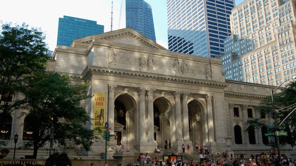 Extérieur de la bibliothèque publique de New York