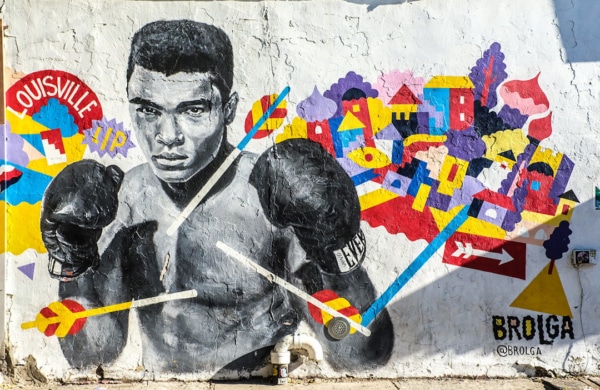 Fresque de street art de Muhammed Ali à Williamsburg